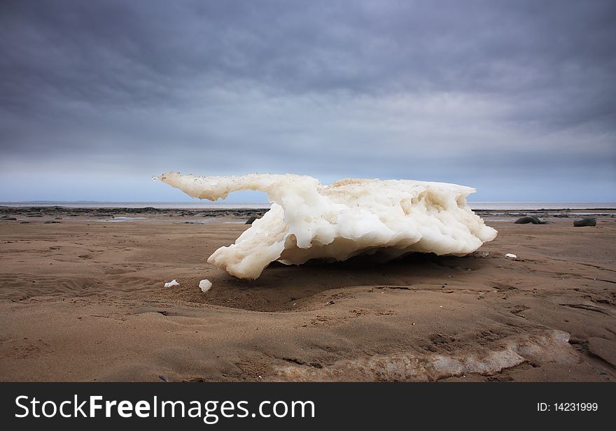 Sky presses on sea block of ice. Sky presses on sea block of ice.