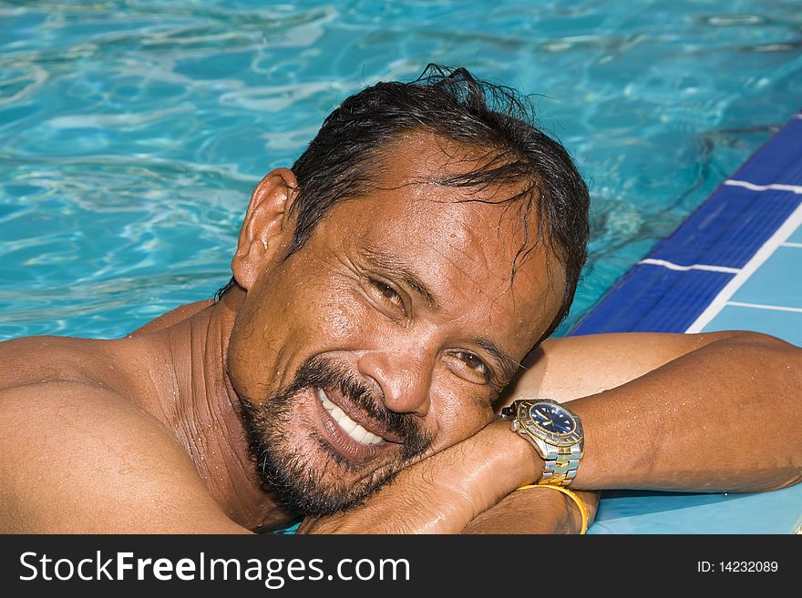 Thai man in the pool