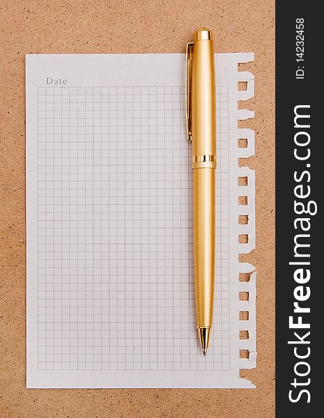 The image of the note paper and pen