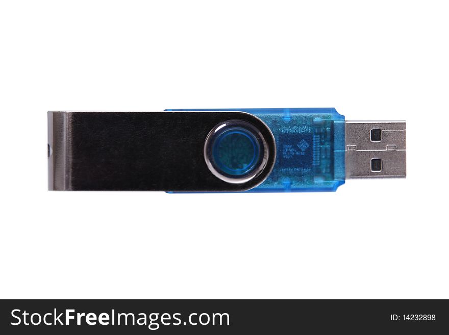 Usb memory over white background. Isolated image