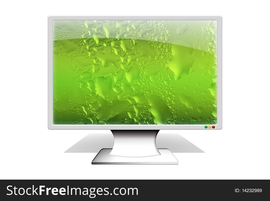 A computer with Water Effects. A computer with Water Effects