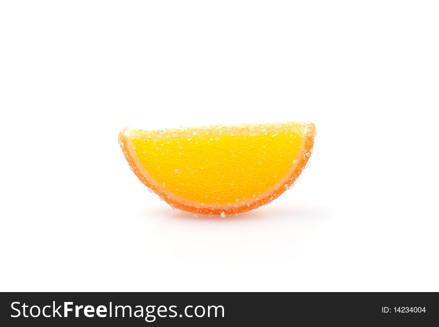 Candied fruit jelly ,isolated on white background