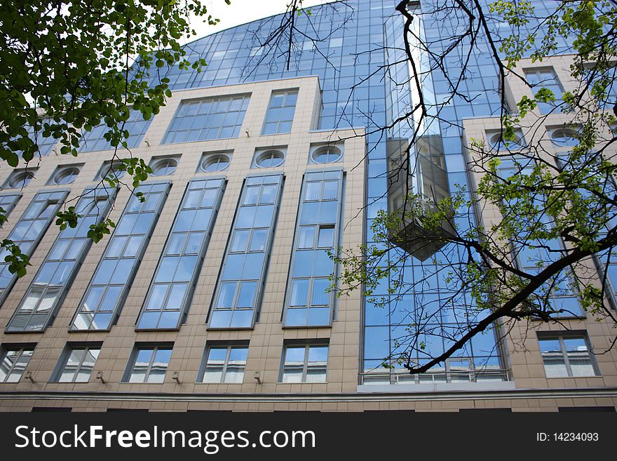 The house with  windows located on the central city street of Kiev. The house with  windows located on the central city street of Kiev.