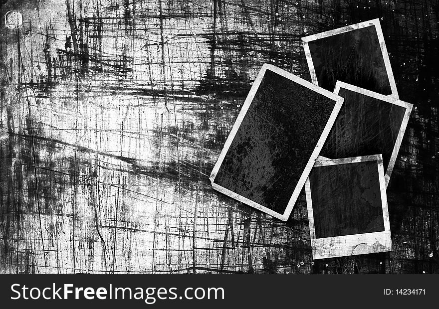 Blank photo frames on grunge background. Blank photo frames on grunge background