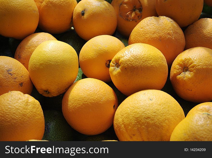 A table full of oranges.