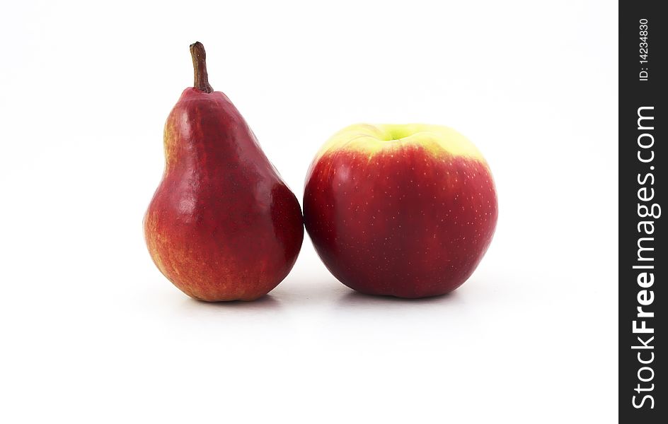 Red pear and apple