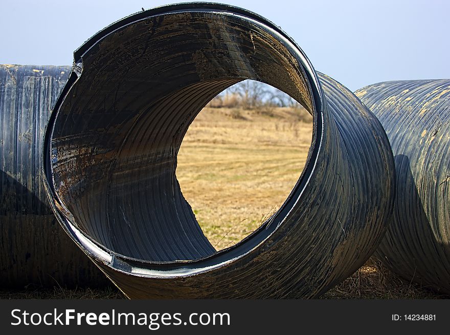 Huge pipes in the field