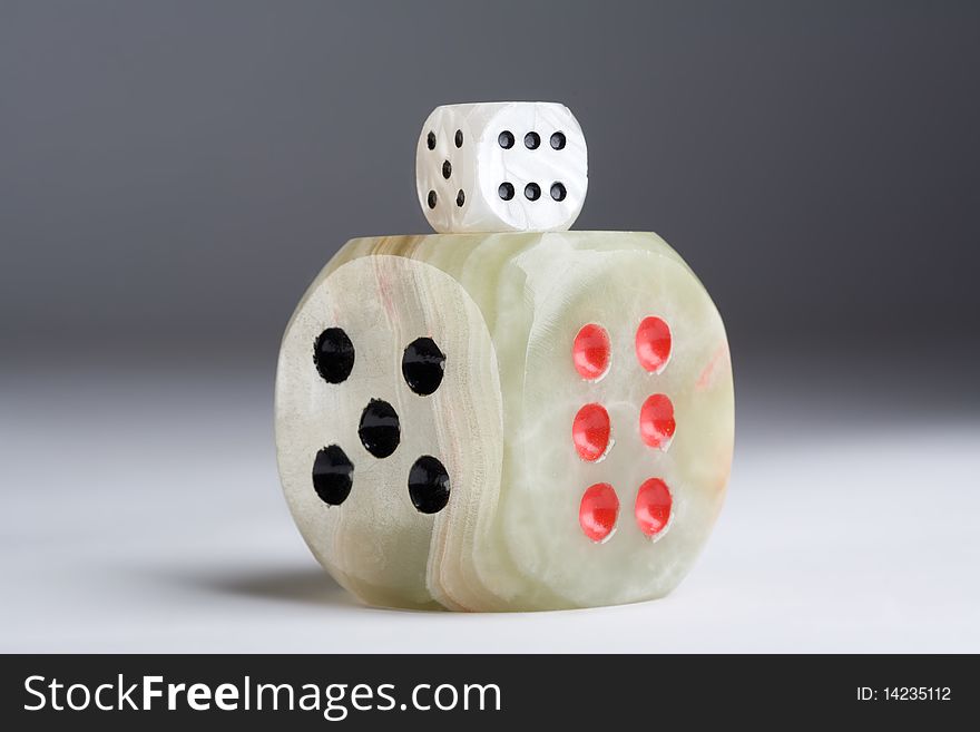 two dice cube, isolated on white