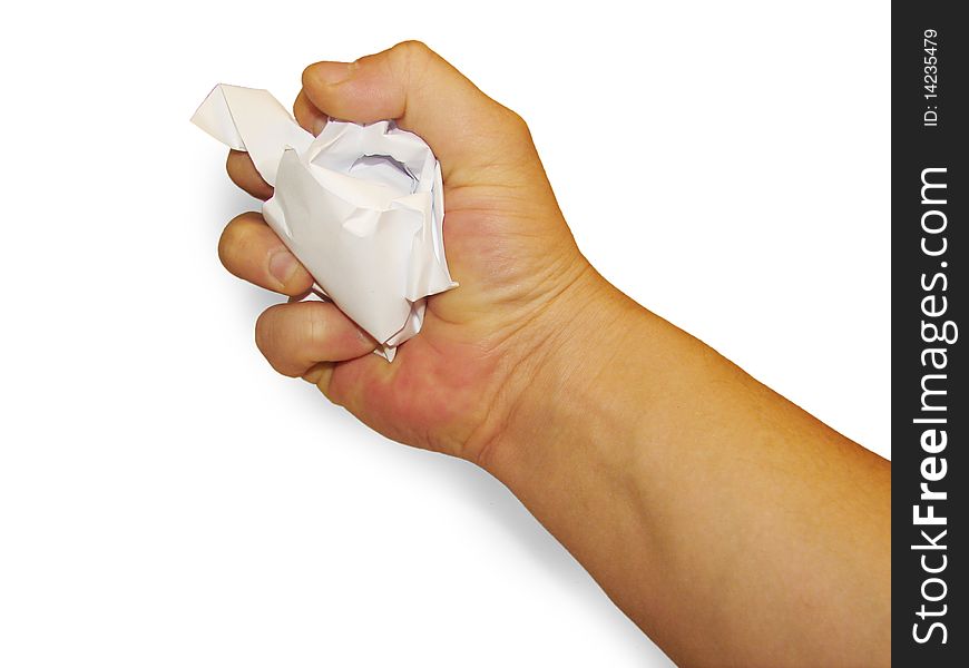 Hand, Which Squeezes The Paper