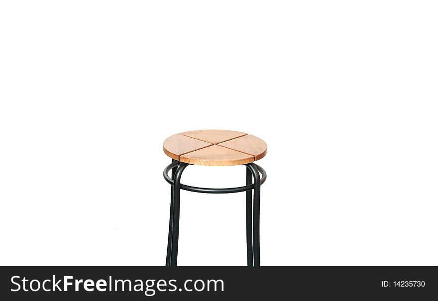 Barstool surronded by white background.