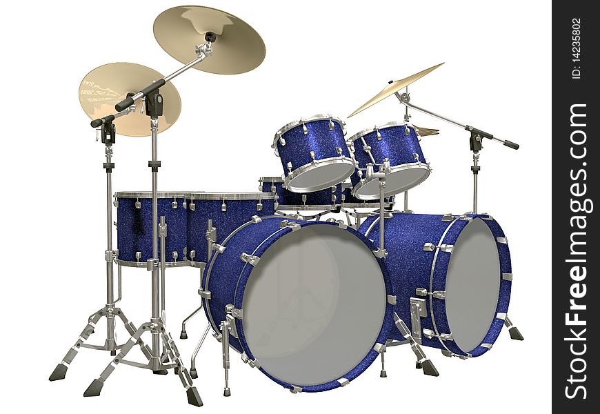 Drum Kit isolated on a white background