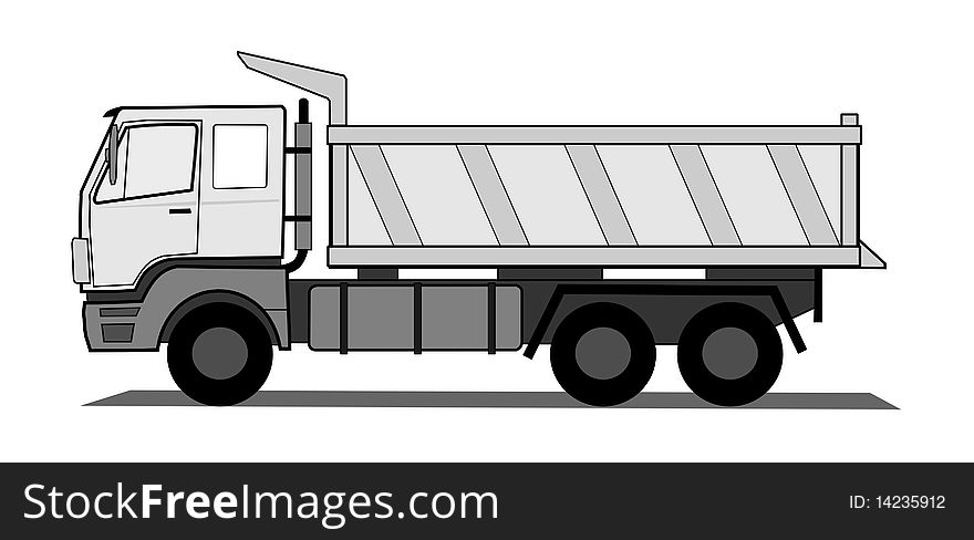 Vector truck on white background