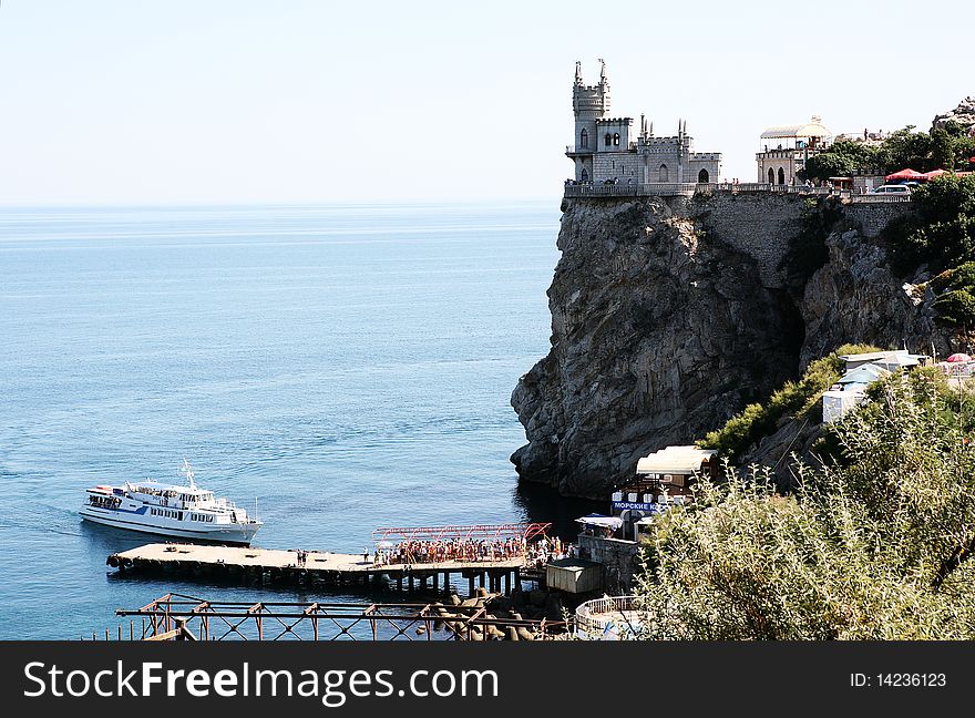 Castle called Swallow's nest Crimea Black sea shore Ukraine
