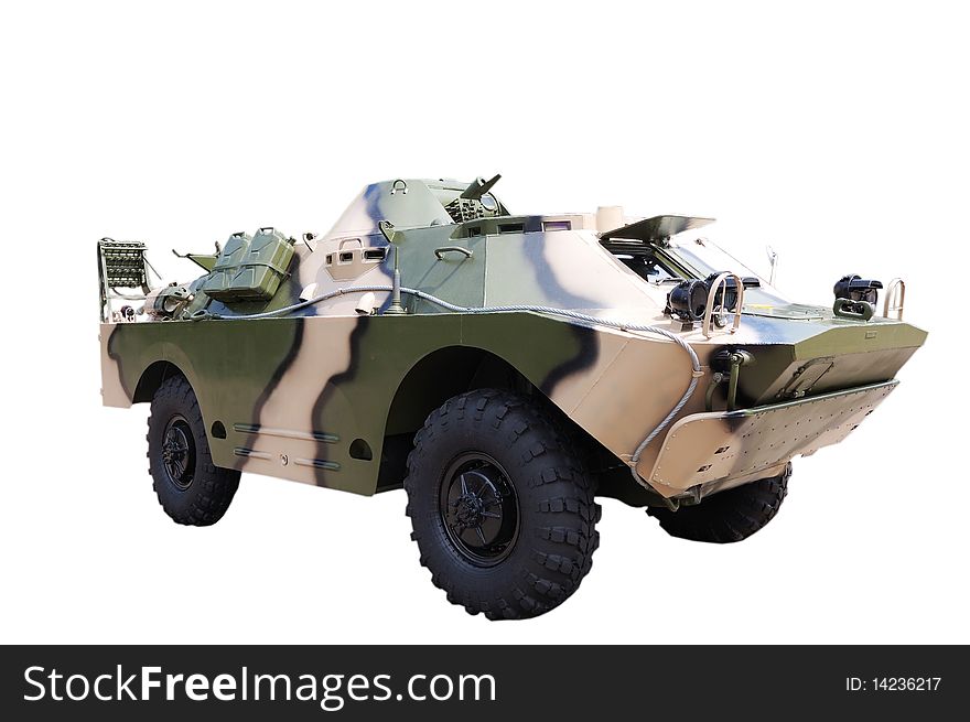 Military equipment. Armoured isolated on a white background