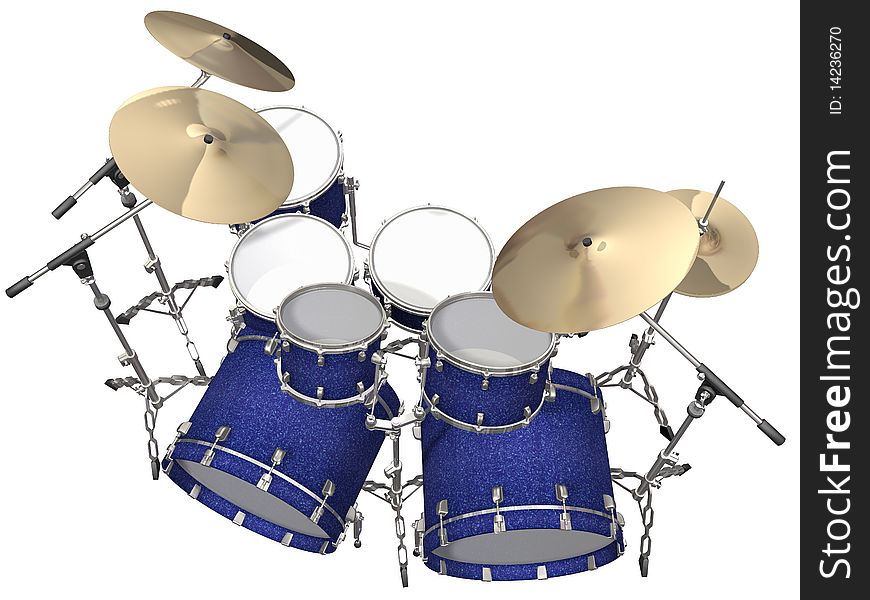 Drum Kit isolated on a white