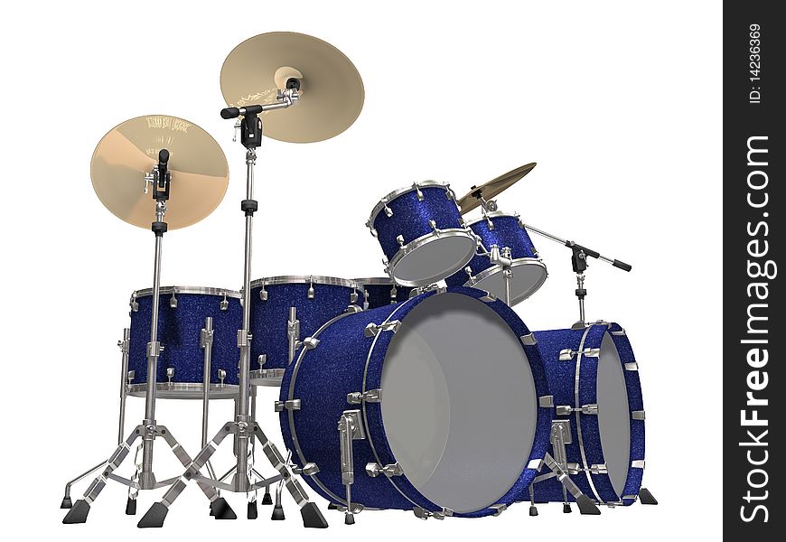 Drum Kit Isolated On A White