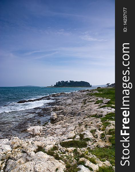 Strong stone mediterranean coast line in Croatia. Strong stone mediterranean coast line in Croatia