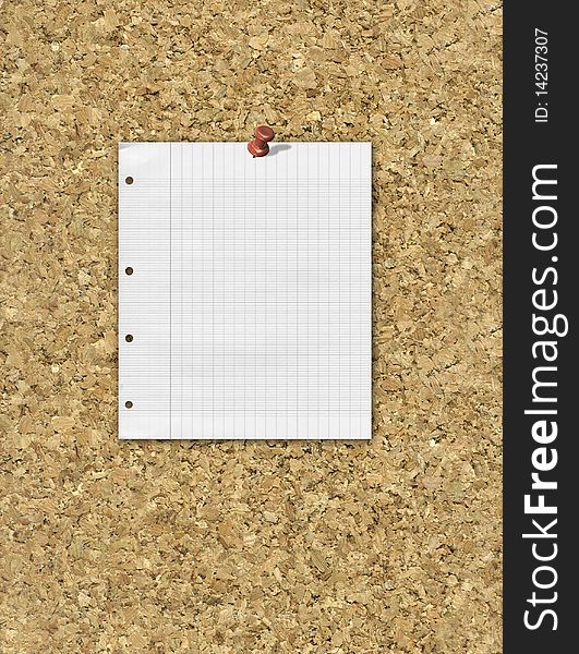 White note paper on corkboard