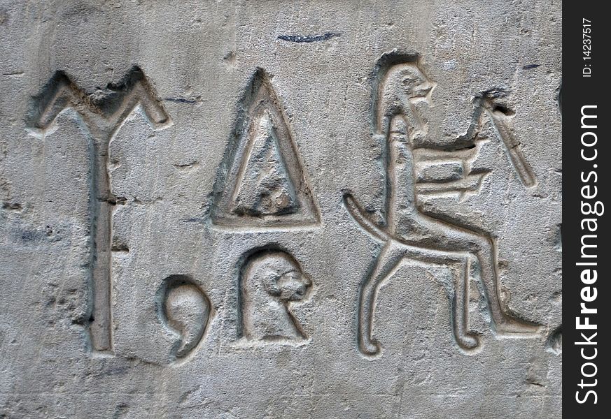 Hieroglyphics on the wall of Temple of Kom Ombo, Egypt. Hieroglyphics on the wall of Temple of Kom Ombo, Egypt