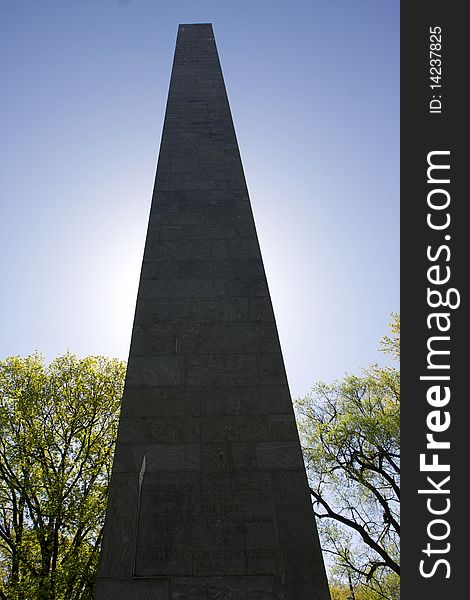 War Monument in Spring Sunlight