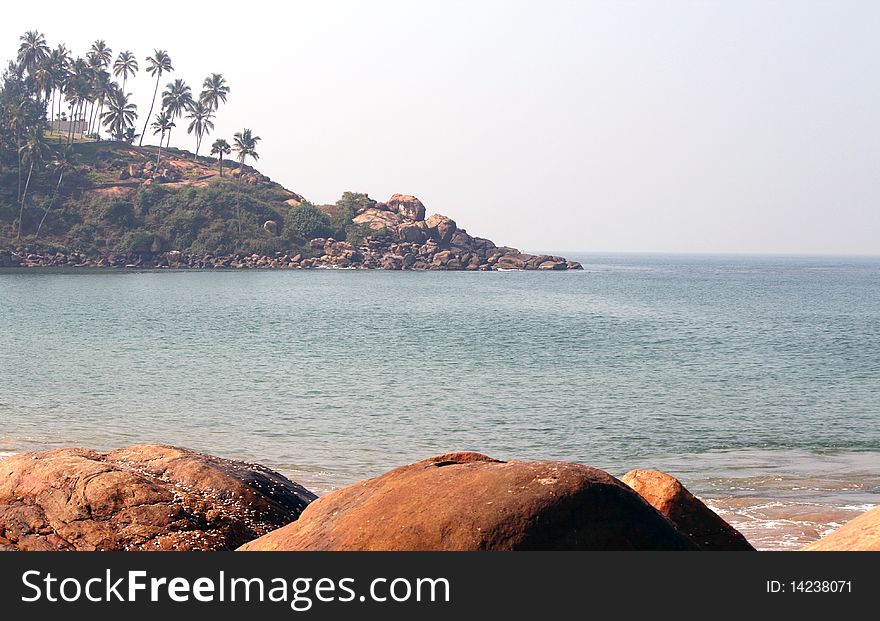 A tropical view of Kovalam Beach, India