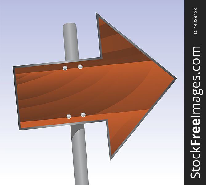 Illustration of a wooden signpost