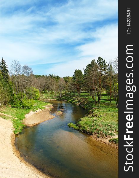 Small river Isloch flowing through the forest. Small river Isloch flowing through the forest.