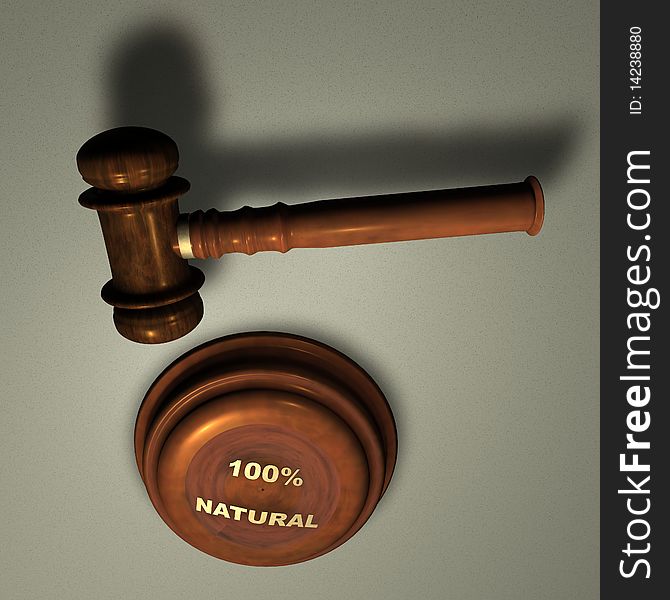 Gavel with 100% NATURAL