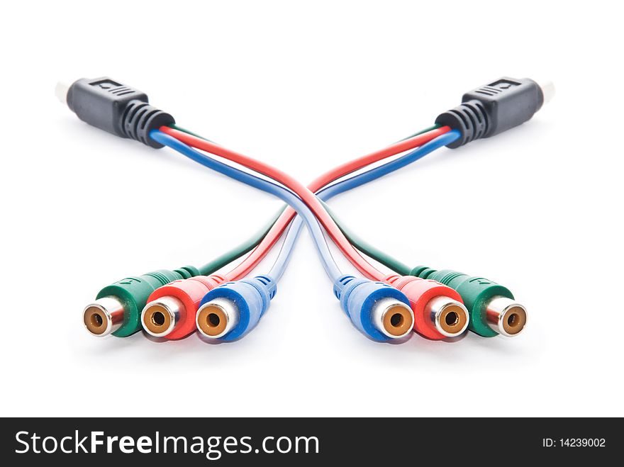 Electric cord with a socket on a white background. Electric cord with a socket on a white background