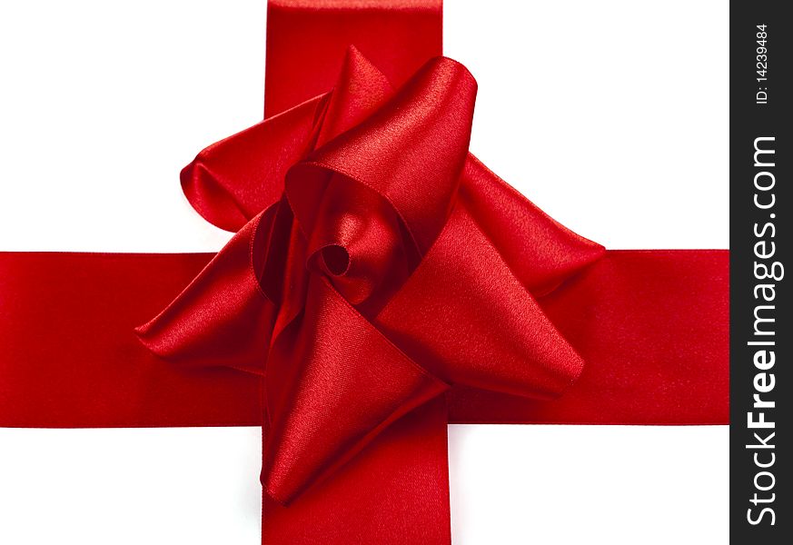 Satin ribbon tied in a bow