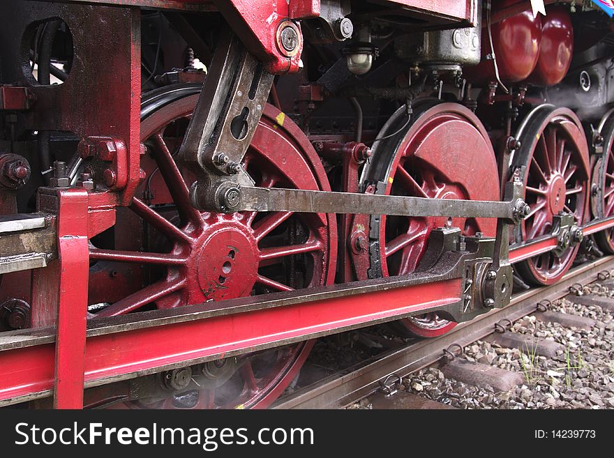 Wheels of the steam locomotive. Class 64 Old German