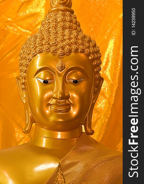 Close up face of gold Buddha. Close up face of gold Buddha