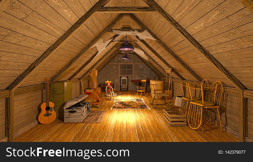 3D CG rendering of cabin.