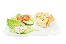 Quiche And Salad On A Plate Royalty Free Stock Photo