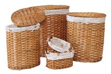 Straw Baskets. Over White Royalty Free Stock Photo Straw Baskets. Over White Royalty Free Stock Photo