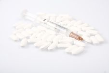 Syringe And Pills Stock Photos