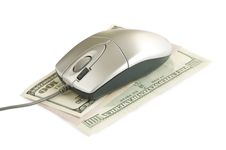 Computer Mouse On The Dollar Royalty Free Stock Photos