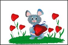 Mouse With Heart. Stock Photos Mouse With Heart. Stock Photos