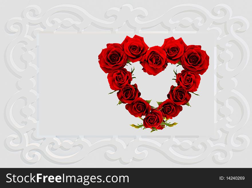 Twelve red roses wedding or valentine card ready for text. Twelve red roses wedding or valentine card ready for text