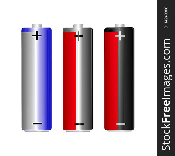 3 AA battery set, illustration