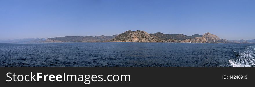 Seacost view from the sea, Crimea, Ukraine