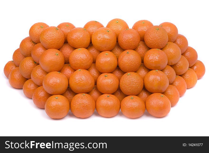 Tangerines On A White Background.