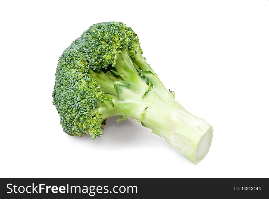 Ripe Broccoli Cabbage Isolated on White Background