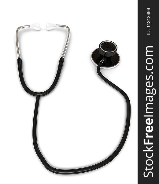 Stethoscope over white. 3d rendered image