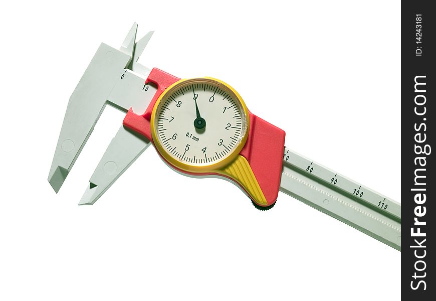 Caliper, instrument of measurement, isolated over white