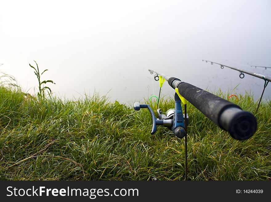 Fishing pole with depth of field