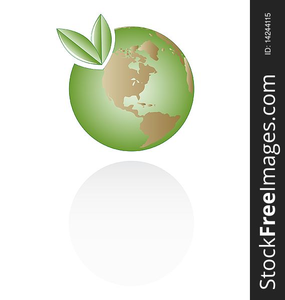 Illustration of Earth with leaves