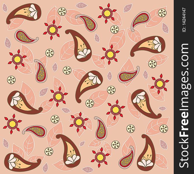 Seamless wallpaper pattern in floral style