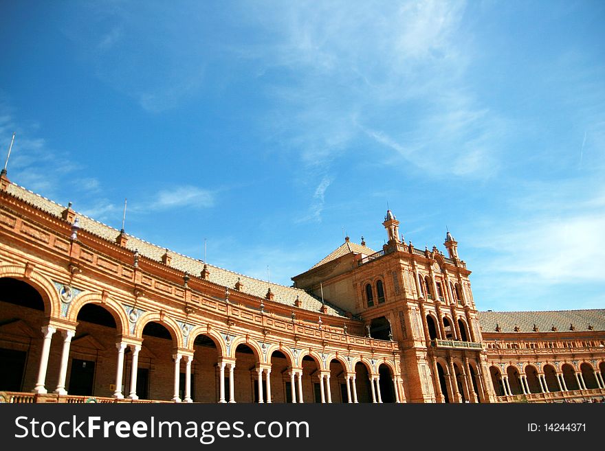 View of Plaza de Espana in Sevilla, Spain. View of Plaza de Espana in Sevilla, Spain