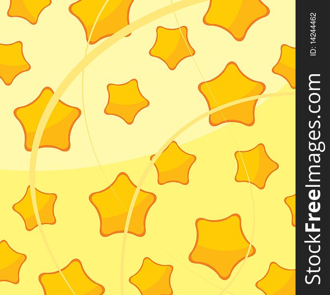 Background pattern with stars on yellow background